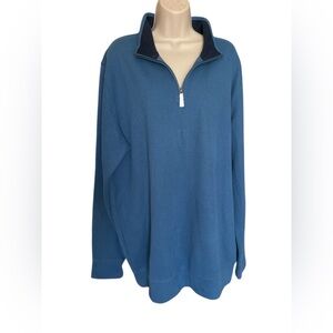 NWOT Men's Blue Quarter-Zip Sweater shirt Soft Long Sleeve XL